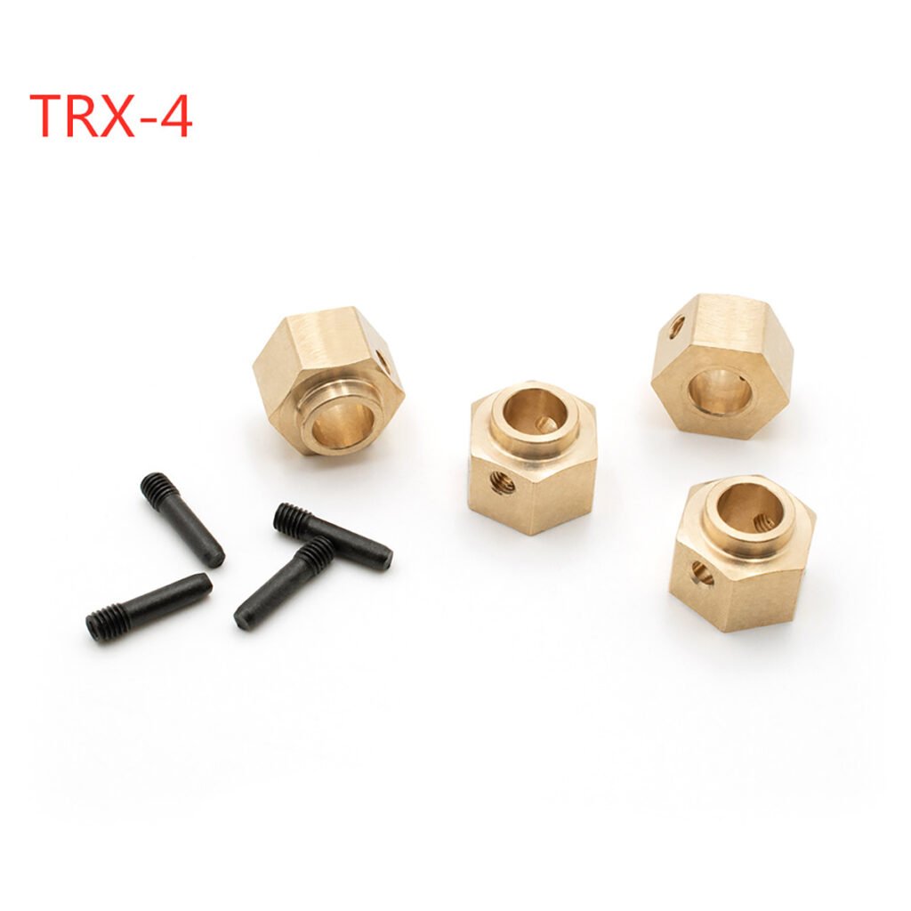 12mm Hex Wheel Hubs for Traxxas TRX-4 TRX-6 Brass Weighted Hub Adapters