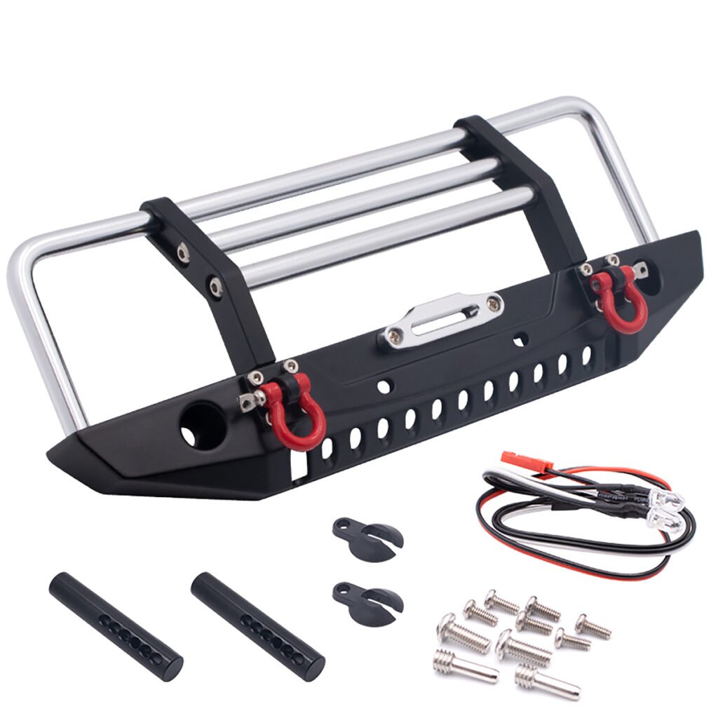 Aluminum Front Bumper Guard with Skid Plate for Axial SCX10 Traxxas TRX-4 RC Crawler Car Upgrade